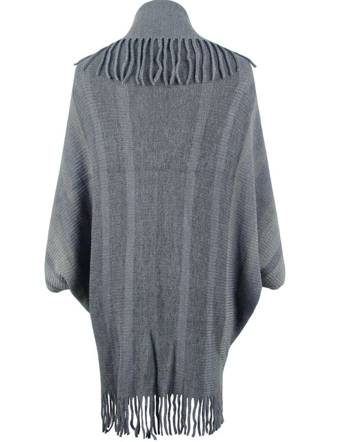 Load image into Gallery viewer, Fringe Detail Open Front Poncho
