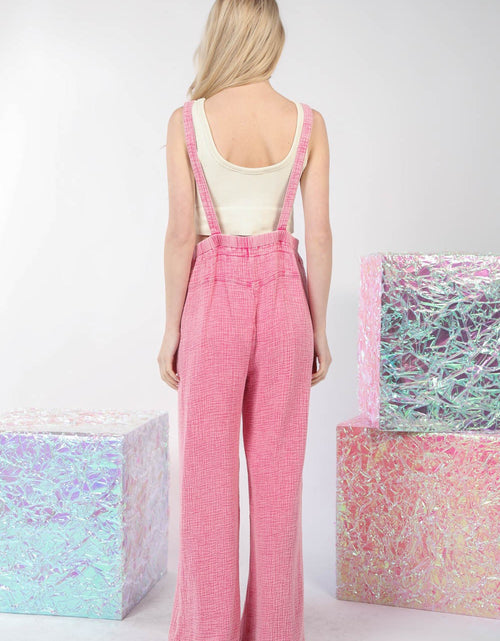 Load image into Gallery viewer, VERY J Texture Washed Wide Leg Overalls
