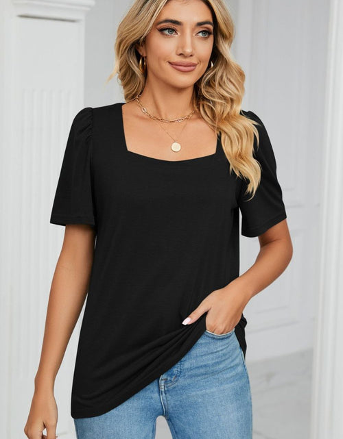 Load image into Gallery viewer, Square Neck Puff Sleeve T-Shirt
