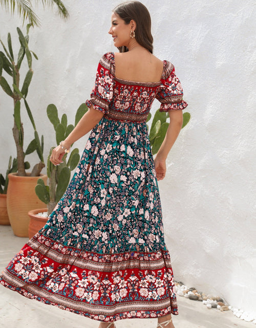 Load image into Gallery viewer, Floral Flounce Sleeve Midi Dress
