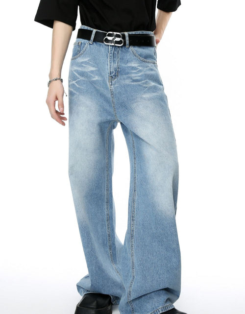 Load image into Gallery viewer, Mid Rise Wide Leg Men's Jeans with Pockets
