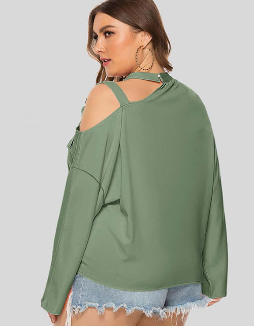 Load image into Gallery viewer, Plus Size Cold-Shoulder Tied Top
