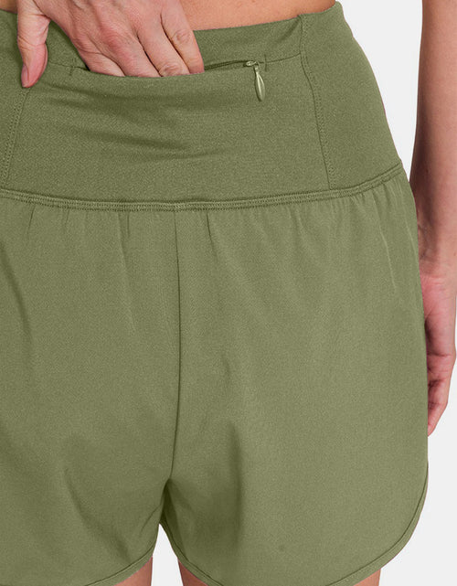 Load image into Gallery viewer, Zenana High-Waisted Zippered Back Pocket Active Shorts
