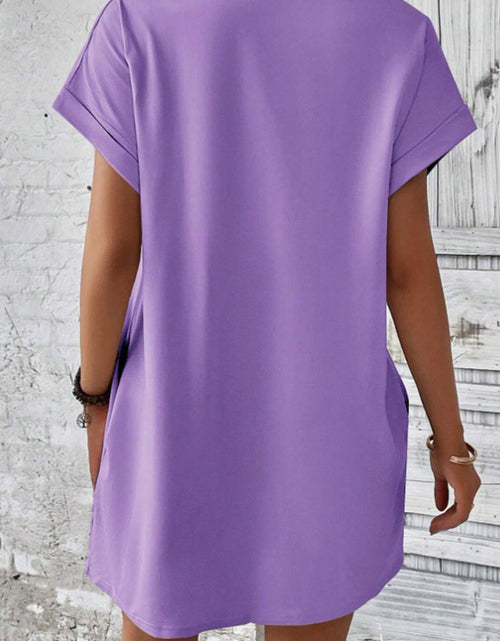Load image into Gallery viewer, Pocketed Round Neck Short Sleeve Dress
