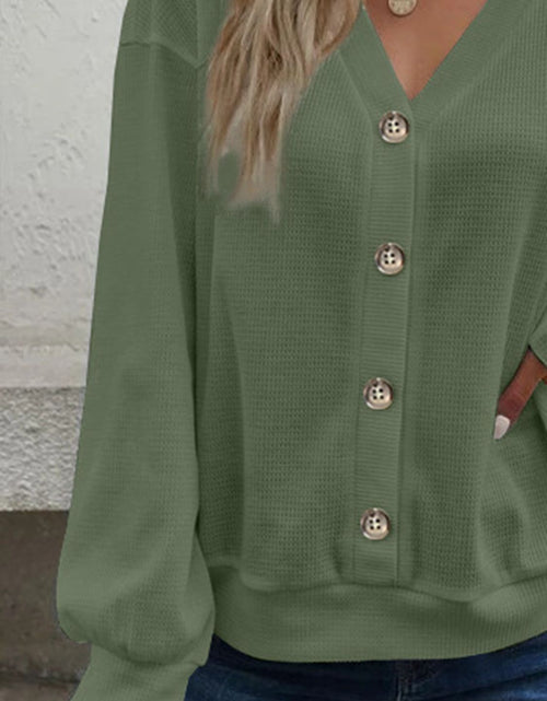 Load image into Gallery viewer, V-Neck Dropped Shoulder Blouse
