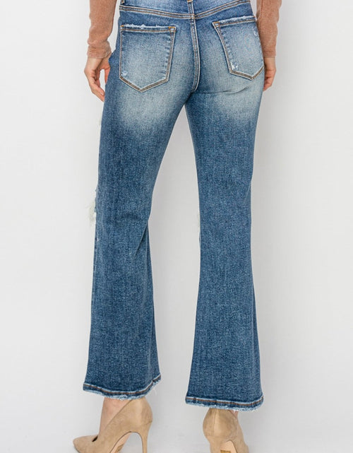 Load image into Gallery viewer, Risen Full Size High Rise Distressed Ankle Flare Jeans
