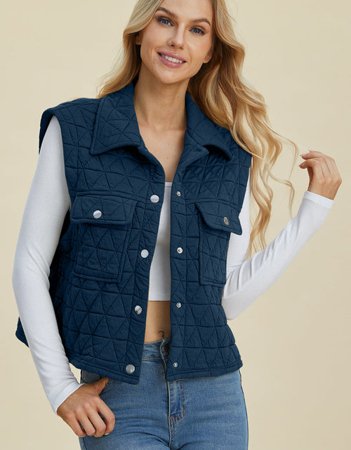 Load image into Gallery viewer, Double Take Full Size Pocketed Texture Snap Down Vest Coat

