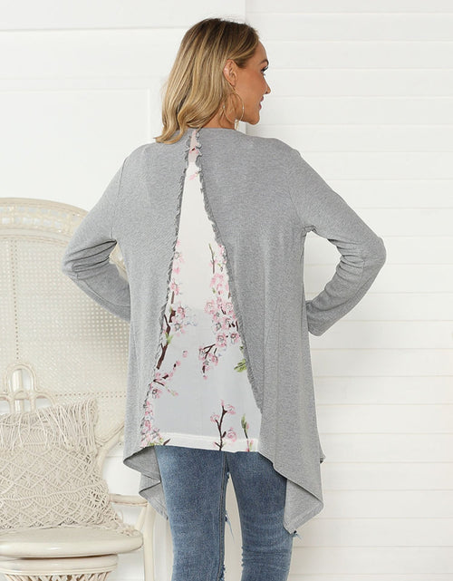 Load image into Gallery viewer, Shiny Floral Open Front Long Sleeve Cardigan
