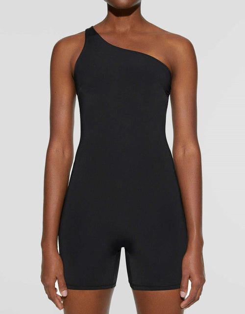 Load image into Gallery viewer, Single Shoulder Active Romper
