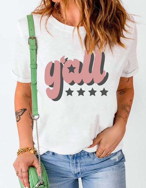 Load image into Gallery viewer, Y'ALL Graphic Round Neck Tee
