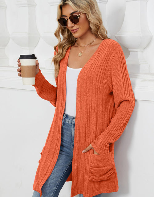 Load image into Gallery viewer, Pocketed Open Front Long Sleeve Cardigan
