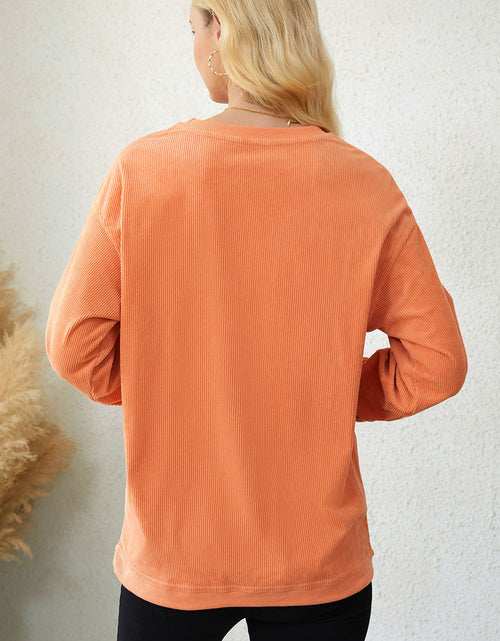 Load image into Gallery viewer, Round Neck Dropped Shoulder THANKFUL Graphic Sweatshirt
