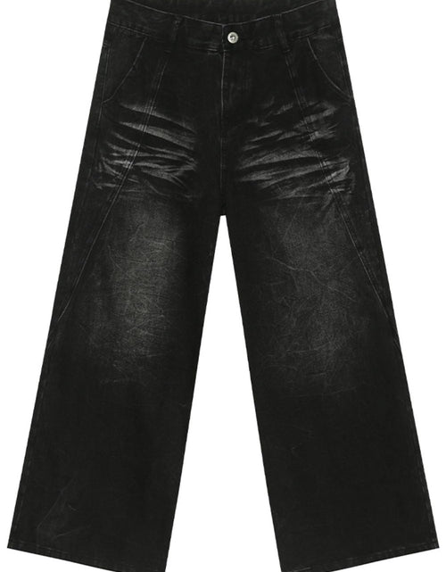 Load image into Gallery viewer, Washed Cat Whiskered Wide Leg Jeans
