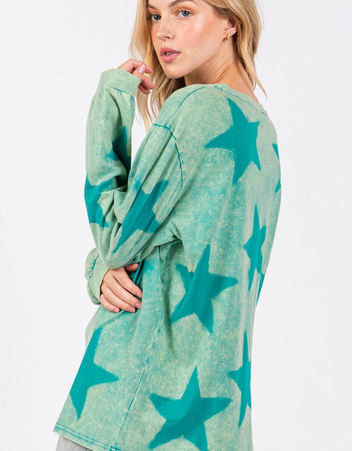Load image into Gallery viewer, SAGE + FIG Mineral Wash Star Pattern T-Shirt
