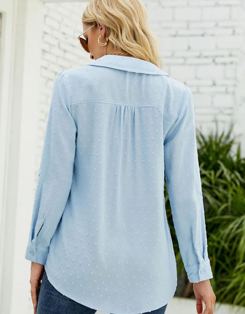 Load image into Gallery viewer, Swiss Dot Johnny Collar Blouse
