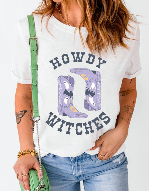 Load image into Gallery viewer, Graphic Round Neck Short Sleeve T-Shirt
