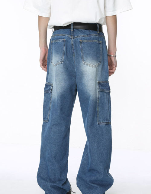 Load image into Gallery viewer, Baggy Jeans with Cargo Pockets
