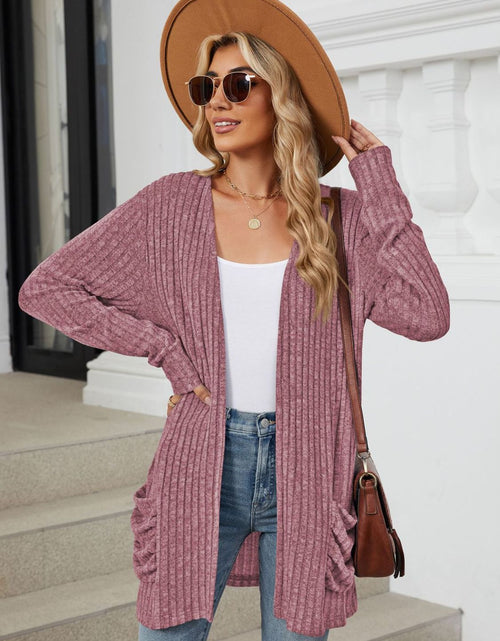 Load image into Gallery viewer, Pocketed Open Front Long Sleeve Cardigan
