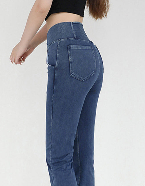 Load image into Gallery viewer, Wide Waistband Bootcut Jeans with Pockets
