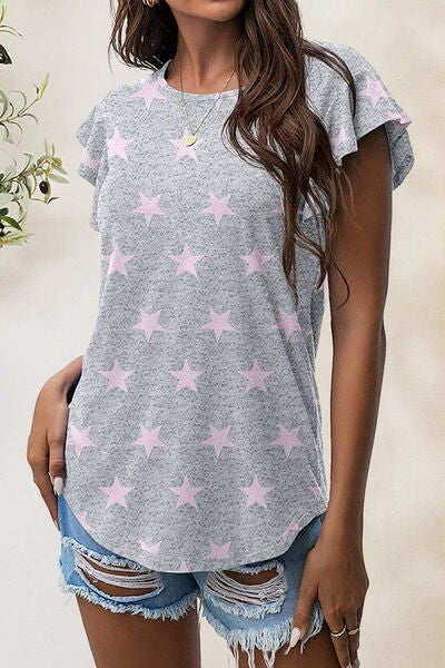 Load image into Gallery viewer, Printed Round Neck Short Sleeve T-Shirt
