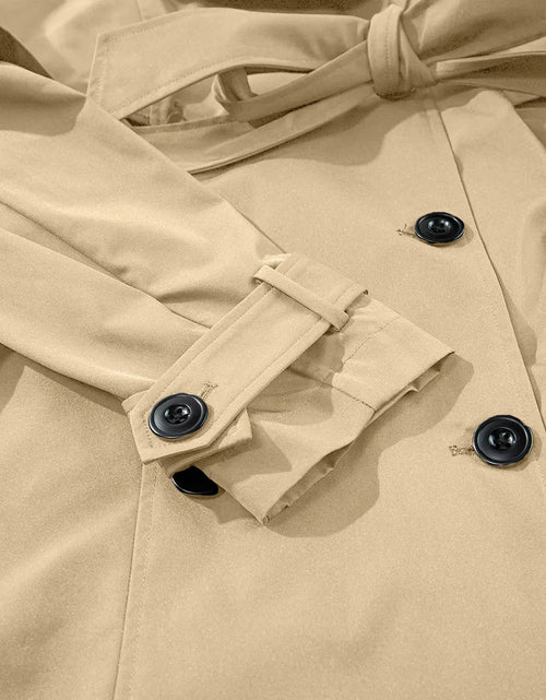 Load image into Gallery viewer, Collared Neck Tie Waist Buttoned Long Sleeve Trench Coat
