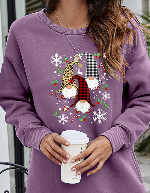 Load image into Gallery viewer, Graphic Round Neck Dropped Shoulder Sweatshirt
