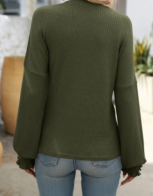 Load image into Gallery viewer, Mandy Ribbed Round Neck Long Sleeve T-Shirt
