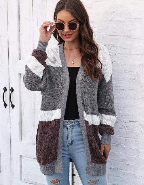 Load image into Gallery viewer, Color Block Open Front Cardigan
