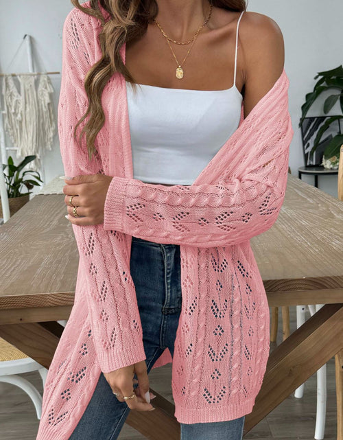 Load image into Gallery viewer, Openwork Open Front Long Sleeve Cardigan
