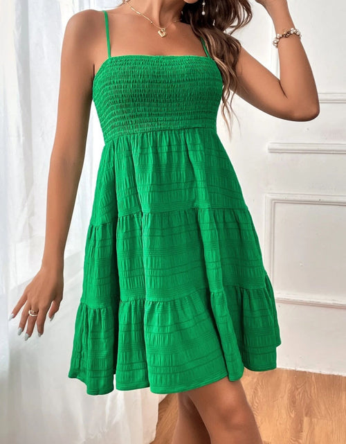 Load image into Gallery viewer, Tiered Smocked Square Neck Cami Dress
