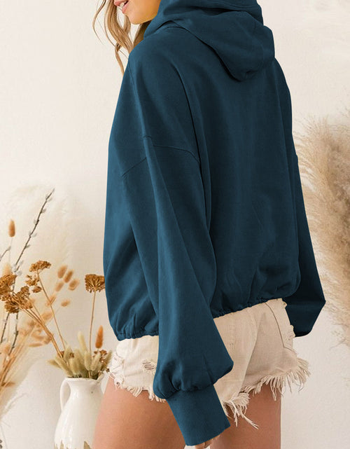 Load image into Gallery viewer, Zip-Up Dropped Shoulder Hoodie
