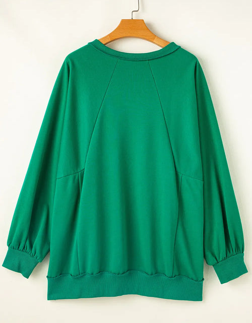 Load image into Gallery viewer, Plus Size Cutout Hem Notched Long Sleeve Sweatshirt

