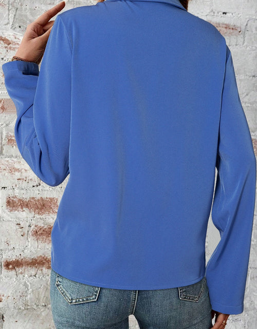 Load image into Gallery viewer, Pocketed Zip Up Collared Neck Long Sleeve Jacket
