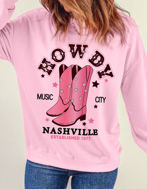 Load image into Gallery viewer, Cowboy Boots Graphic Dropped Shoulder Sweatshirt
