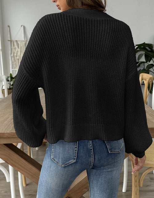 Load image into Gallery viewer, Heart Button Down V-Neck Long Sleeve Cardigan
