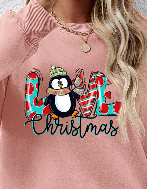 Load image into Gallery viewer, LIVE CHRISTMAS Drop Shoulder Round Neck Sweatshirt

