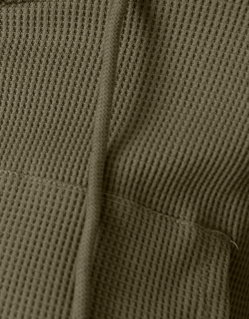Load image into Gallery viewer, Waffle-Knit Drawstring Zip Up Hoodie
