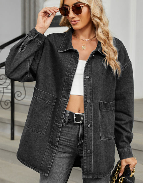 Load image into Gallery viewer, Removable Hood Button Up Long Sleeve Denim Jacket
