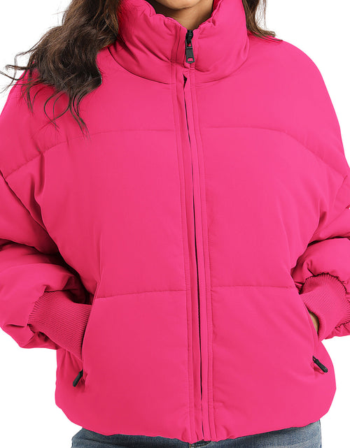 Load image into Gallery viewer, Zip Up Turtleneck Long Sleeve Puffer Jacket
