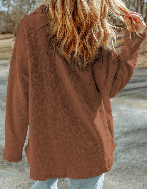 Load image into Gallery viewer, Pocketed Button Up Droppped Shoulder Jacket
