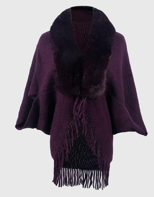 Load image into Gallery viewer, Open Front Fringe Hem Poncho
