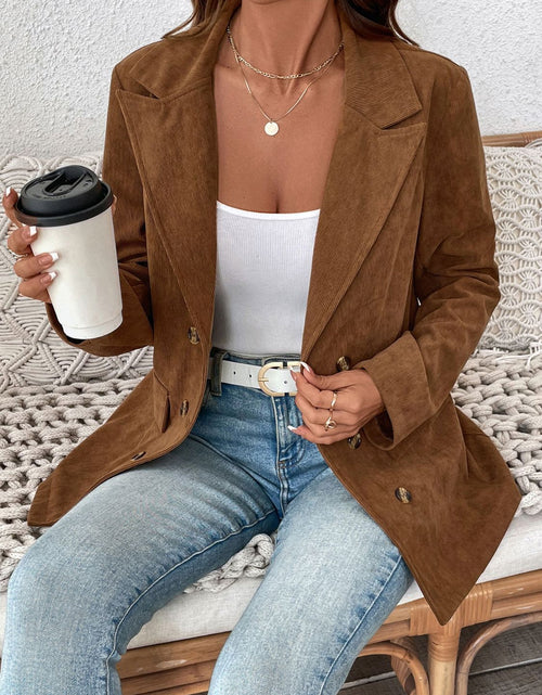 Load image into Gallery viewer, Perfee Decorative Pocket Flap Lapel Collar Long Sleeve Outerwear

