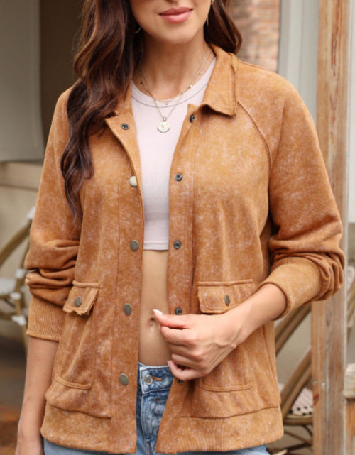Load image into Gallery viewer, Snap Down Flap Pocket Long Sleeve Shacket
