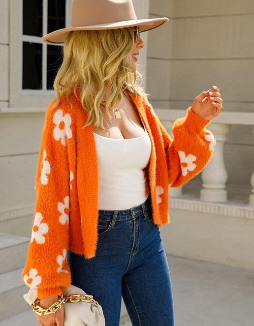 Load image into Gallery viewer, Angel Wings Floral Open Front Fuzzy Cardigan
