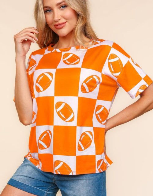 Load image into Gallery viewer, Haptics Football Checkered Print Short Sleeve T-Shirt
