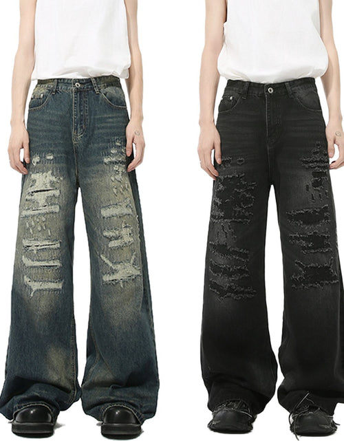 Load image into Gallery viewer, Distressed Wide Leg Jeans
