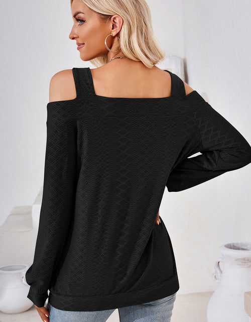 Load image into Gallery viewer, Cutout Square Neck Cold Shoulder T-Shirt
