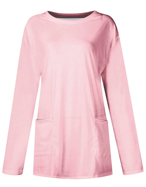 Load image into Gallery viewer, Full Size Pocketed Round Neck Long Sleeve T-Shirt
