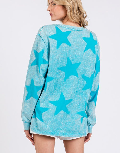 Load image into Gallery viewer, SAGE + FIG Mineral Wash Star Pattern T-Shirt
