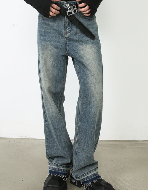 Load image into Gallery viewer, Men's Frayed Hem Jeans with Pockets
